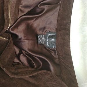 Size 8 suede leather chocolate INC pants